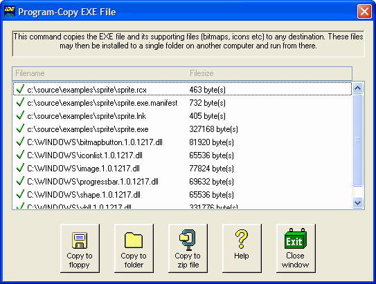 Programs to write EXE files - copy EXE files to another computer!